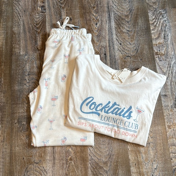 Z Supply | Cocktails 🍸 Lounge Club ‘ Sips About To Go Down’ Pajama Set - Picture 4 of 16